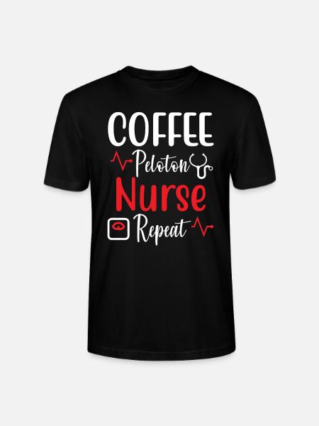 Kaffee Peloton Krankenschwester Repeat - Stanley/Stella Unisex Bio-T-Shirt CRAFTER - Schwarz