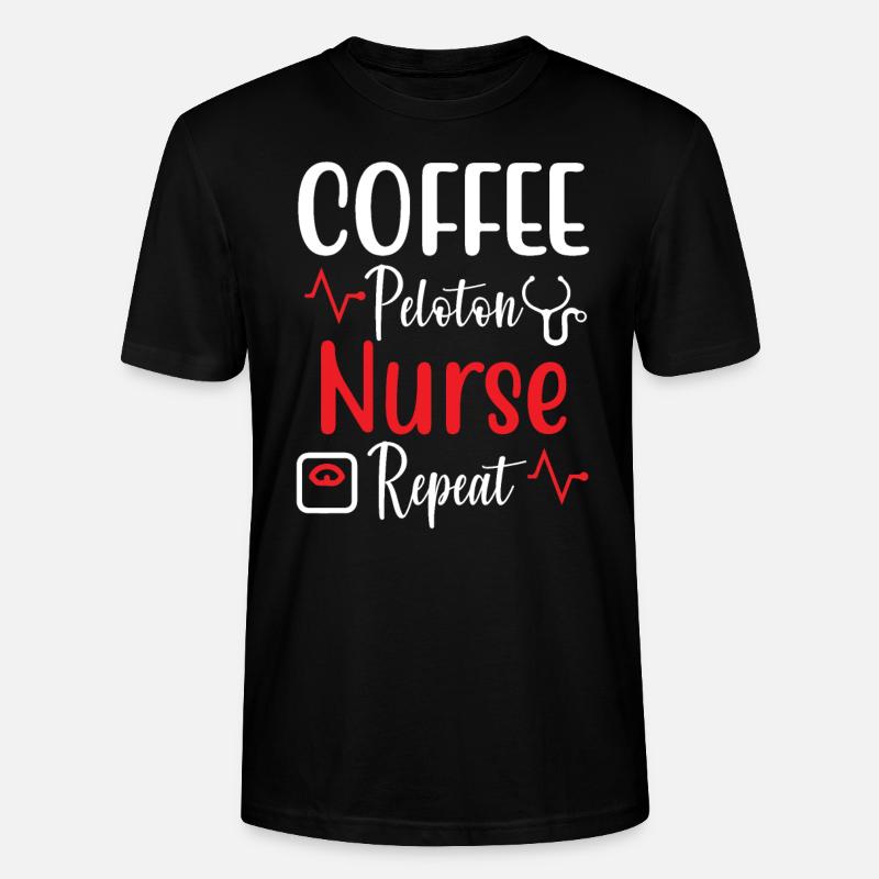 Kaffee Peloton Krankenschwester Repeat - Stanley/Stella Unisex Bio-T-Shirt CRAFTER - Schwarz