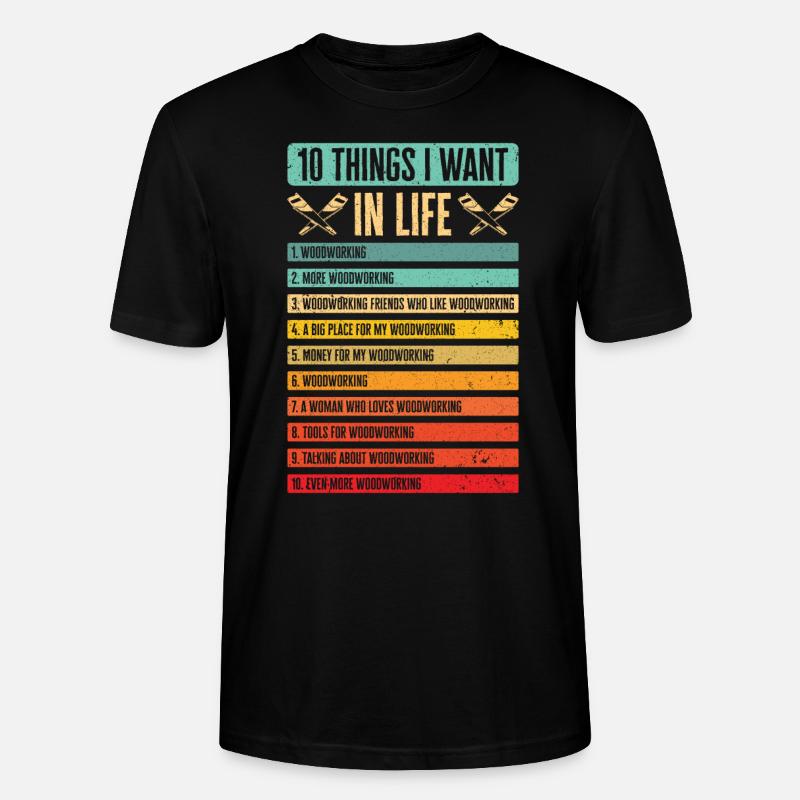 Artisans menuisiers Menuisier Charpentier - T-shirt bio CRAFTER Stanley Stella Unisexe - noir