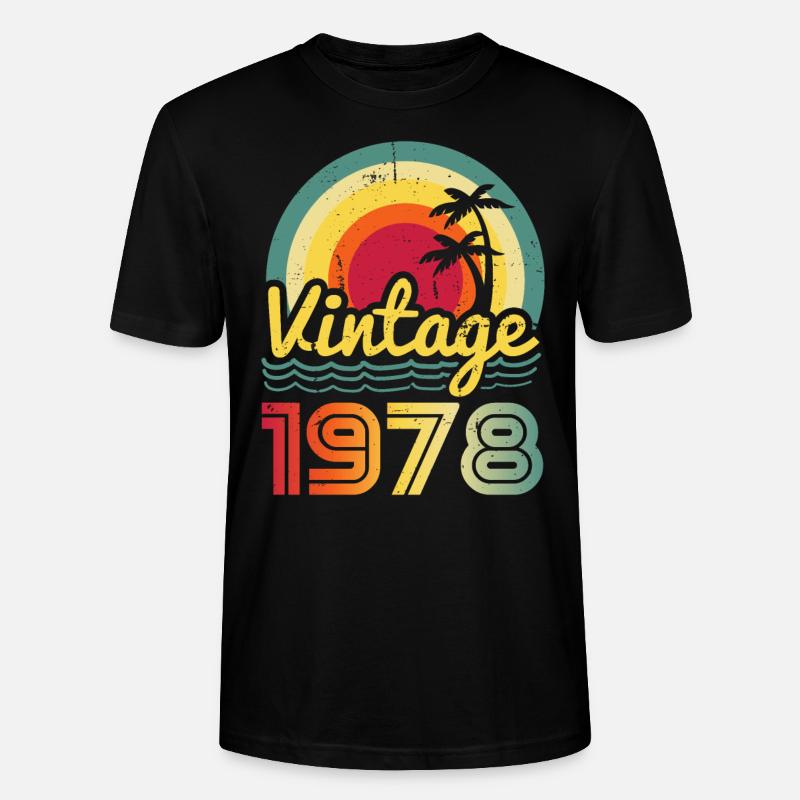 Millésime 1978 - T-shirt bio CRAFTER Stanley Stella Unisexe - noir