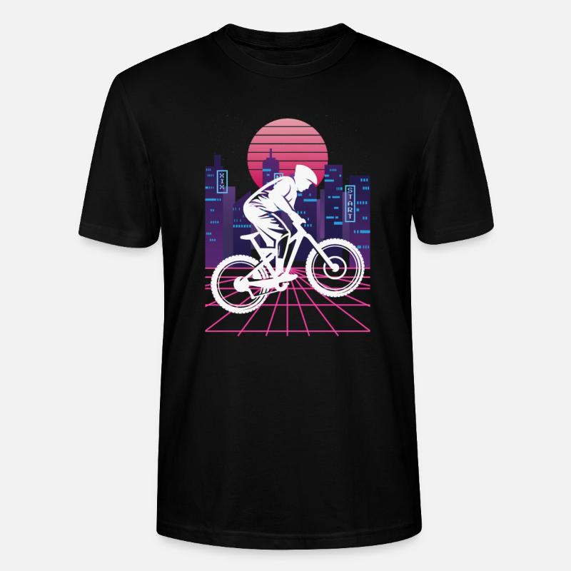Vaporwave Synthwave Skyline Downhill - Stanley/Stella Unisex Bio-T-Shirt CRAFTER - Schwarz
