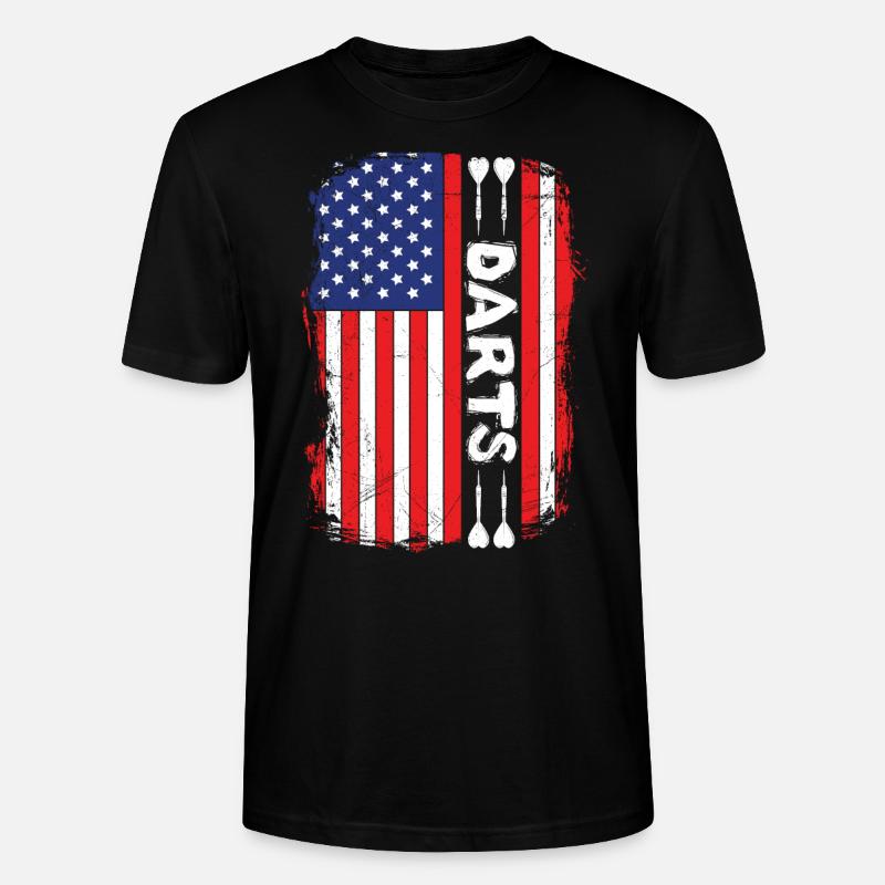 Fléchettes Fléchettes Drapeau des États-Unis - T-shirt bio CRAFTER Stanley Stella Unisexe - noir