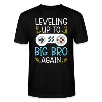 Aufstieg zu Big Bro Again Best Bro Ever - Stanley/Stella Unisex Bio-T-Shirt CRAFTER - Schwarz - Vorne - Alina (178cm) & Michal (187cm)
