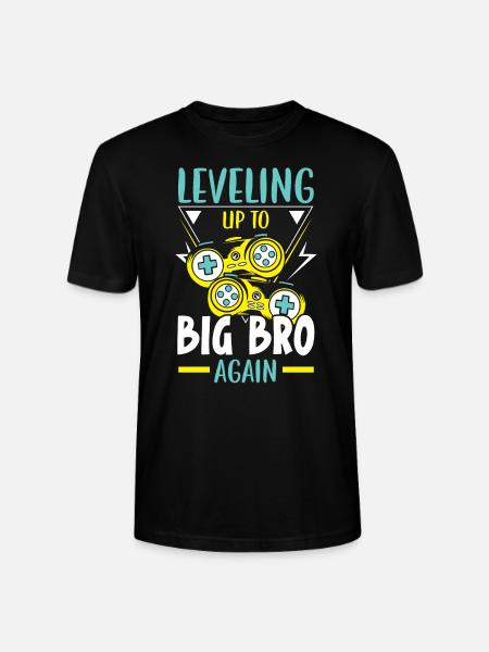Levelen naar Big Bro weer Beste Bro Ooit - Stanley/Stella Uniseks bio-T-shirt CRAFTER - zwart