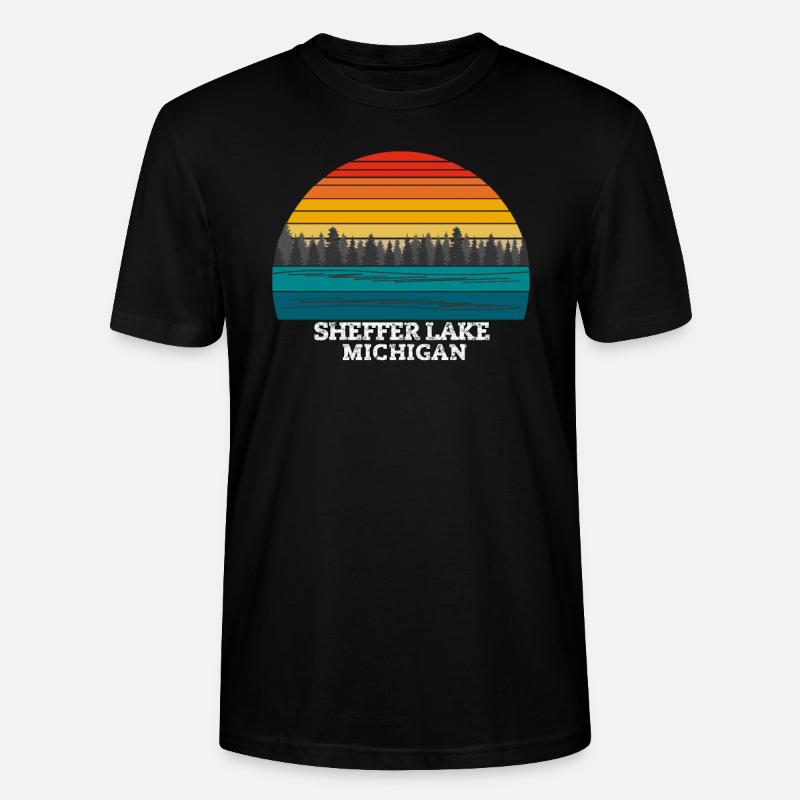 Lac Sheffer au Michigan - T-shirt bio CRAFTER Stanley Stella Unisexe - noir
