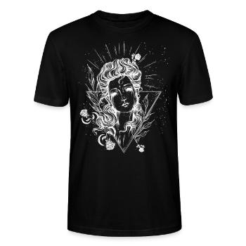 Okkult Goth Gothic Punk Grunge - Stanley/Stella Unisex Bio-T-Shirt CRAFTER - Schwarz - Vorne - Alina (178cm) & Michal (187cm)