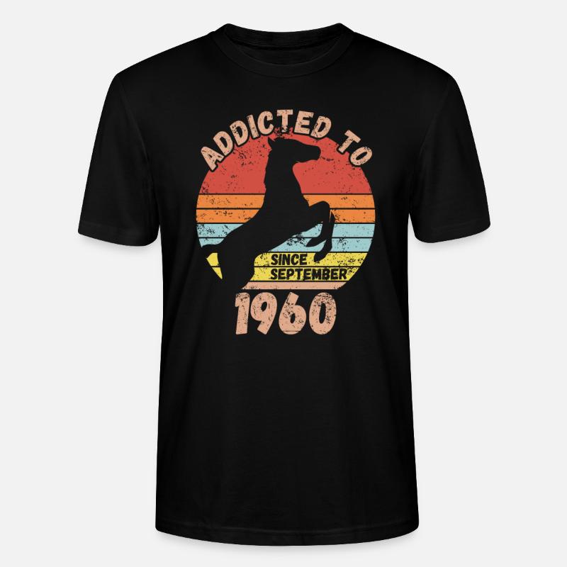 Anniversaire Équitation Septembre 1960 - T-shirt bio CRAFTER Stanley Stella Unisexe - noir