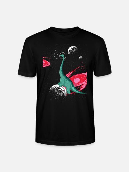 Brachiousaurus Dinosaur Paleontologist Astronaut - Stanley/Stella CRAFTER Unisex Organic T-Shirt - black