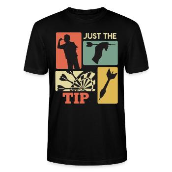 Darts Tip Just the Tip Dart Flights Dart - Stanley/Stella Unisex Bio-T-Shirt CRAFTER - Schwarz - Vorne - Alina (178cm) & Michal (187cm)