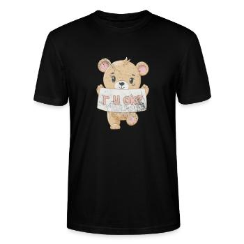 Nounours - T-shirt bio CRAFTER Stanley Stella Unisexe - noir - Devant - Alina (178cm) & Michal (187cm)