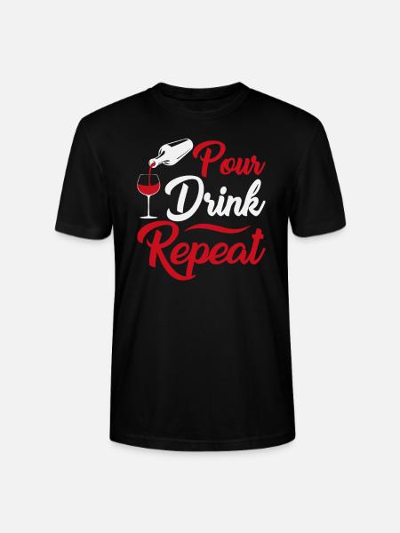 Pour drink repeat - Stanley/Stella CRAFTER Unisex Organic T-Shirt - black