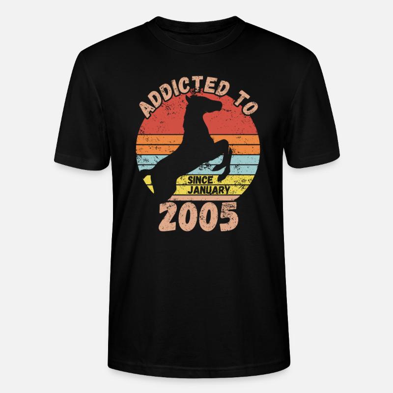 Anniversaire Équitation Janvier 2005 - T-shirt bio CRAFTER Stanley Stella Unisexe - noir