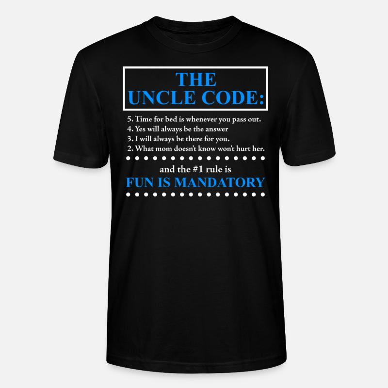 L’oncle Code drôle oncle disant - T-shirt bio CRAFTER Stanley Stella Unisexe - noir