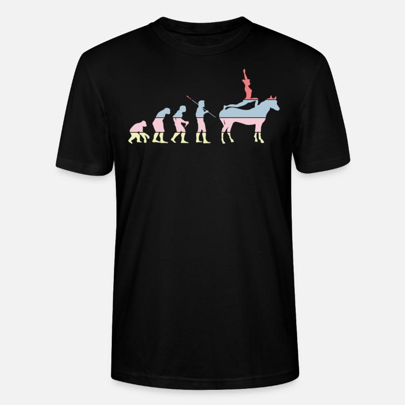 Pferdevoltigieren Evolution Reiten Reiten - Stanley/Stella Unisex Bio-T-Shirt CRAFTER - Schwarz