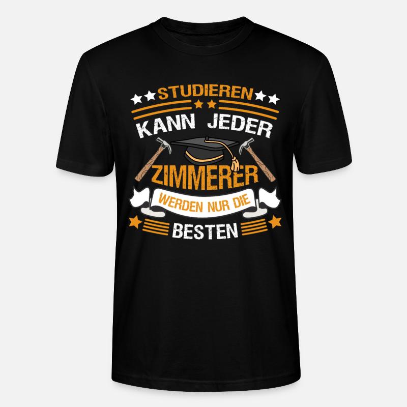 Zimmerer Zimmermann Handwerker - Stanley/Stella Unisex Bio-T-Shirt CRAFTER - Schwarz