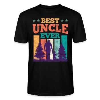Best Uncle ever Uncle - Stanley/Stella CRAFTER Unisex Organic T-Shirt - black - Front - Alina (178cm) & Michal (187cm)