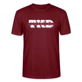 Taekwondo Tae Kwon Do Martial Arts Gift - Stanley/Stella CRAFTER Unisex Organic T-Shirt - burgundy - Front - Alina (178cm) & Michal (187cm)