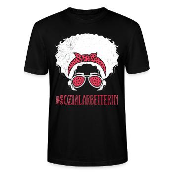Sozialarbeiter Ich bin Sozialarbeiterin - Stanley/Stella Unisex Bio-T-Shirt CRAFTER - Schwarz - Vorne - Alina (178cm) & Michal (187cm)