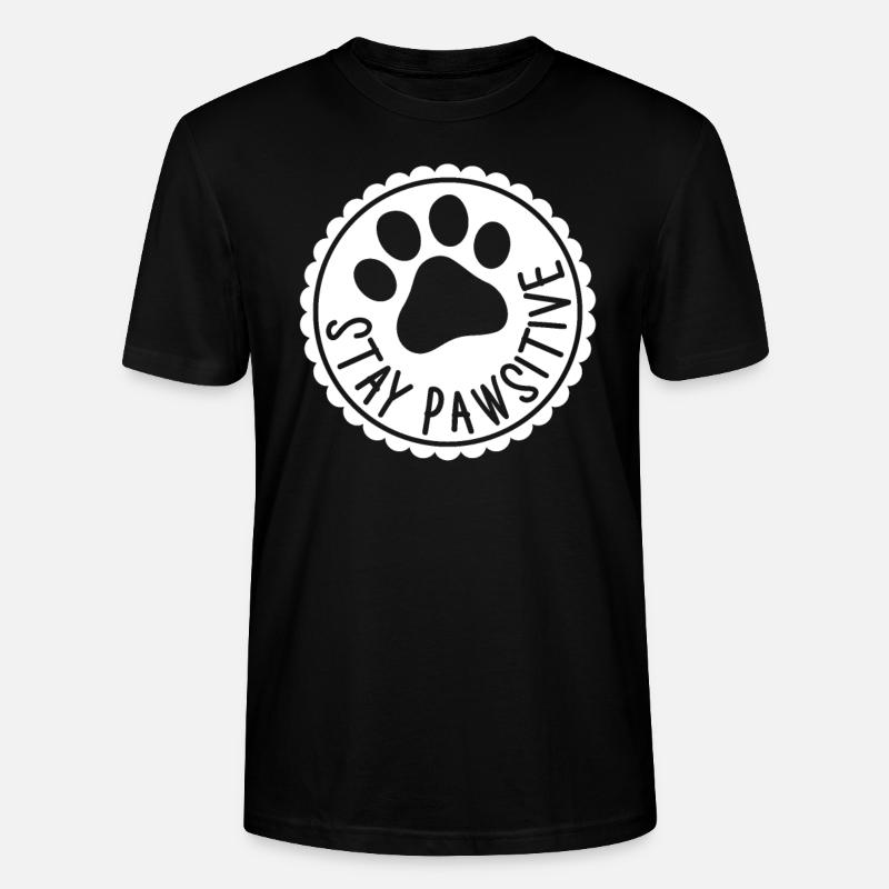 Bleib Pawsitive - Stanley/Stella Unisex Bio-T-Shirt CRAFTER - Schwarz