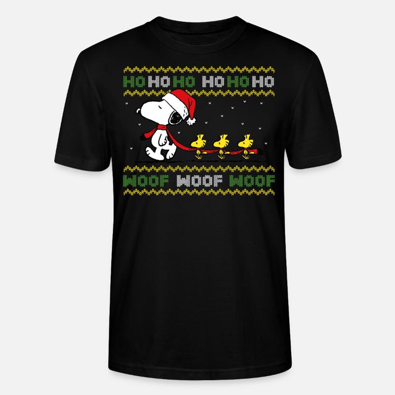 Peanuts Snoopy Hohoho - Stanley/Stella Unisex Bio-T-Shirt CRAFTER - Schwarz