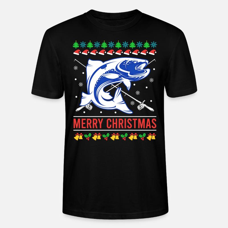 Joyeux poisson de Noël moche - T-shirt bio CRAFTER Stanley Stella Unisexe - noir