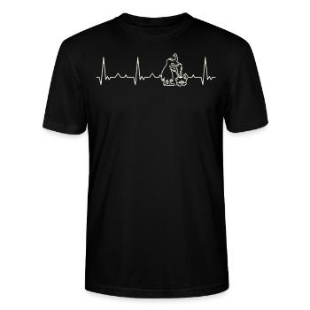 Halloween Hexenkochen. Herz. Liebe. Ekg. Impuls. - Stanley/Stella Unisex Bio-T-Shirt CRAFTER - Schwarz - Vorne - Alina (178cm) & Michal (187cm)