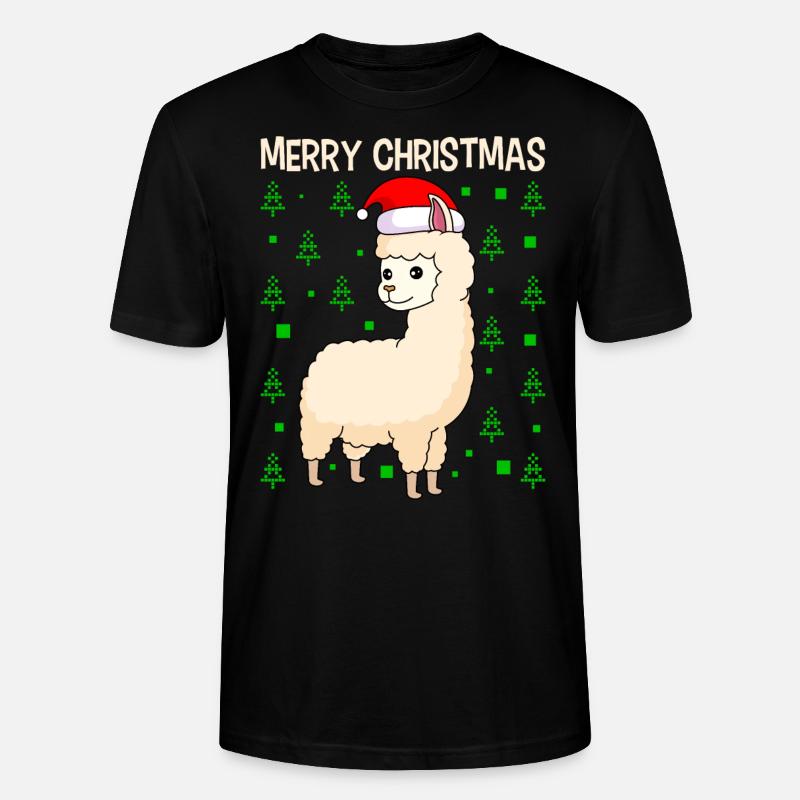 Lama Alpaga Joyeux Noël - T-shirt bio CRAFTER Stanley Stella Unisexe - noir