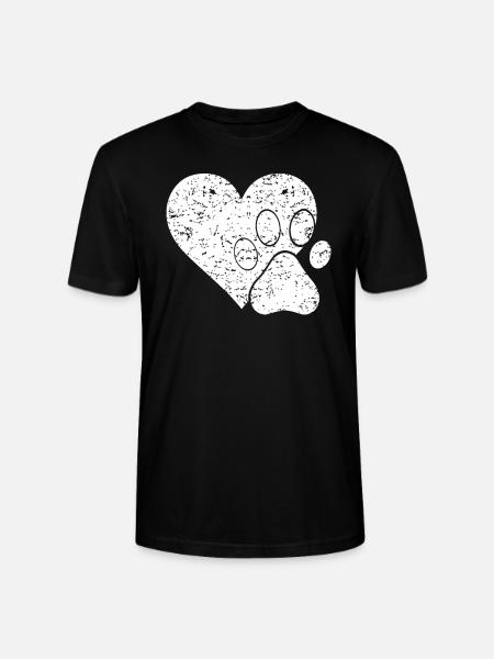 Paw heart - Stanley/Stella CRAFTER Unisex Organic T-Shirt - black