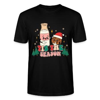 Joyeux marché de Noël - T-shirt bio CRAFTER Stanley Stella Unisexe - noir - Devant - Alina (178cm) & Michal (187cm)
