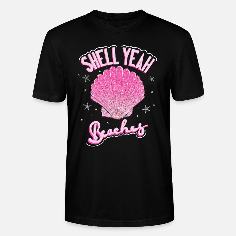 Shell Yeah Beaches Funny Summer - Stanley/Stella CRAFTER Unisex Organic T-Shirt - black