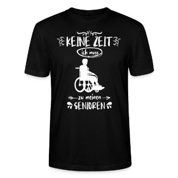 Keine Zeit muss zu meinen Senioren Altenpfleger - Stanley/Stella Unisex Bio-T-Shirt CRAFTER - Schwarz - Vorne - Alina (178cm) & Michal (187cm)