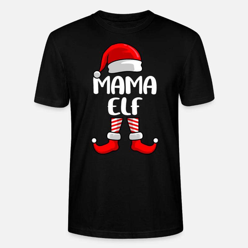 Mama Elfe Mutter Weihnachten Elf - Stanley/Stella Unisex Bio-T-Shirt CRAFTER - Schwarz