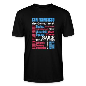 San Francisco - T-shirt bio CRAFTER Stanley Stella Unisexe - noir - Devant - Alina (178cm) & Michal (187cm)