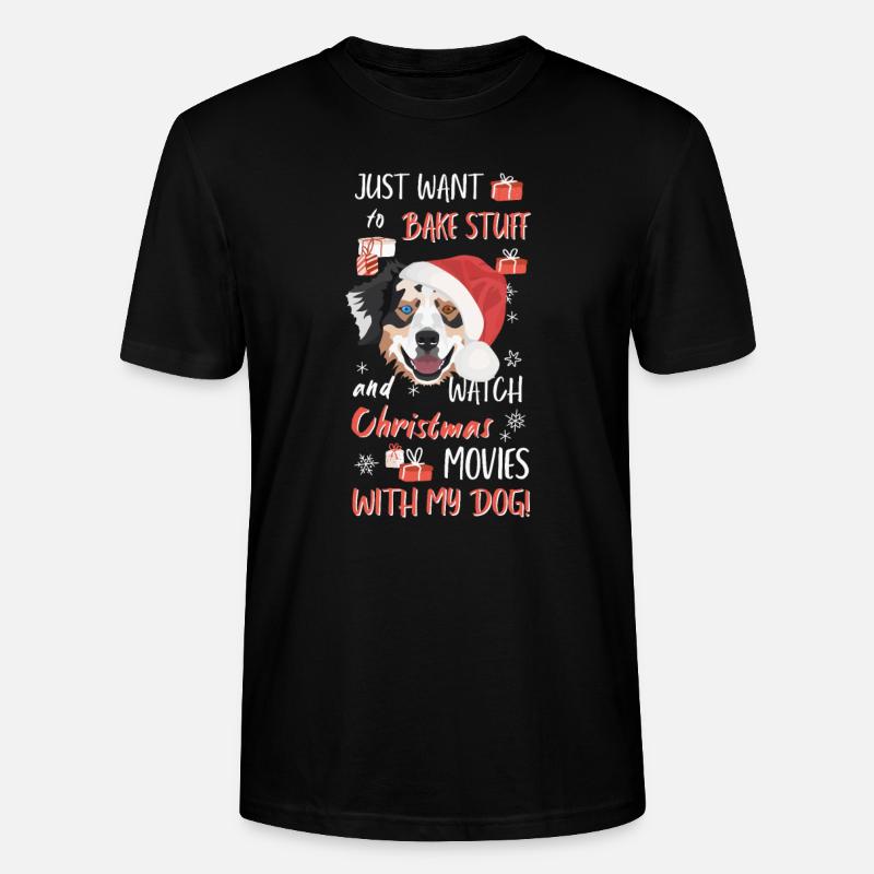 Berger australien Joyeux Noël - T-shirt bio CRAFTER Stanley Stella Unisexe - noir