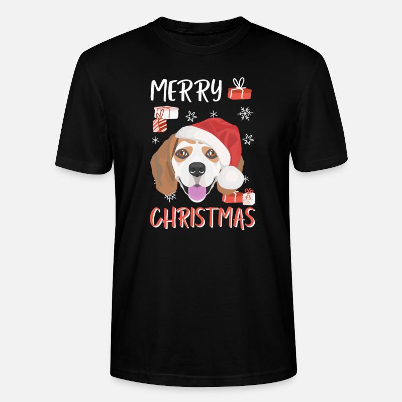 Beagle Joyeux Noël - T-shirt bio CRAFTER Stanley Stella Unisexe - noir