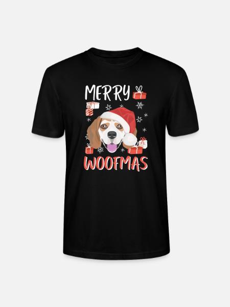 Beagle Frohe Weihnachten - Stanley/Stella Unisex Bio-T-Shirt CRAFTER - Schwarz