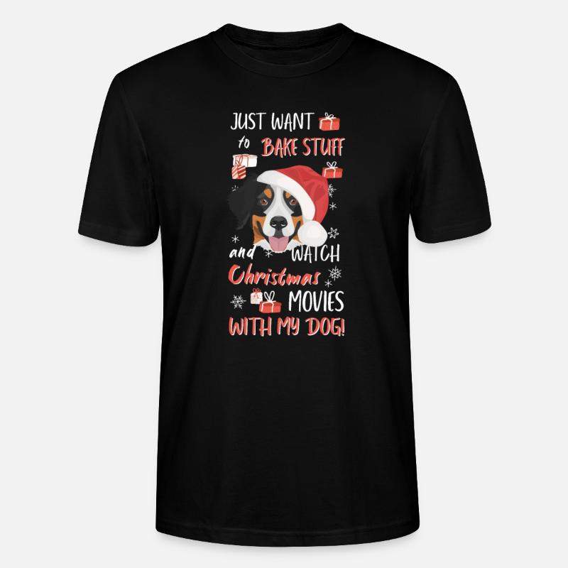 Bouvier Bernois Joyeux Noël - T-shirt bio CRAFTER Stanley Stella Unisexe - noir