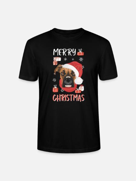 Boxer Joyeux Noël - T-shirt bio CRAFTER Stanley Stella Unisexe - noir