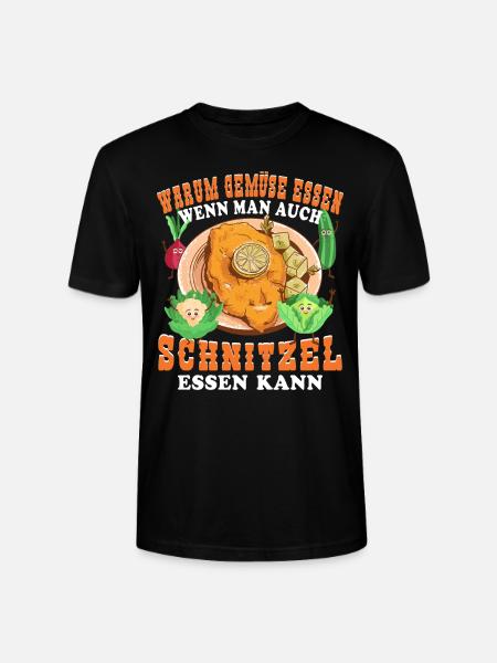 Schnitzel Warum Gemüse essen? - Stanley/Stella Unisex Bio-T-Shirt CRAFTER - Schwarz
