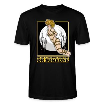 EROTIC SEXY SHIBARI BONDAGE BOUND GIRL MOON - Stanley/Stella Unisex Bio-T-Shirt CRAFTER - Schwarz - Vorne - Alina (178cm) & Michal (187cm)