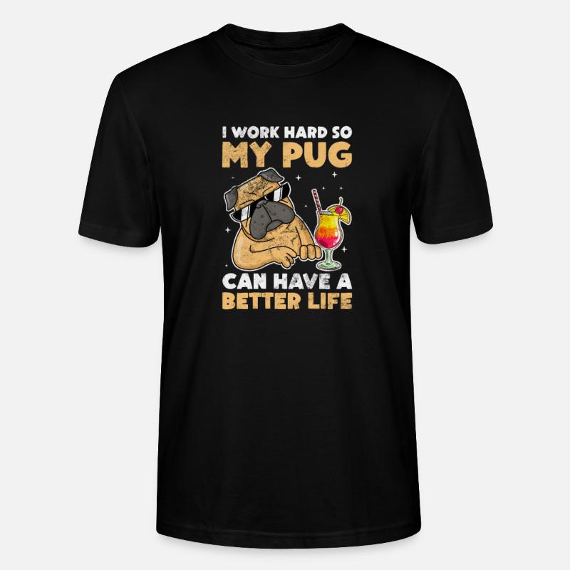 Mops - Stanley/Stella Unisex Bio-T-Shirt CRAFTER - Schwarz