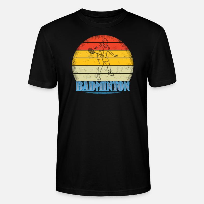 Badminton Spieler Geschenkidee Design - Stanley/Stella Unisex Bio-T-Shirt CRAFTER - Schwarz