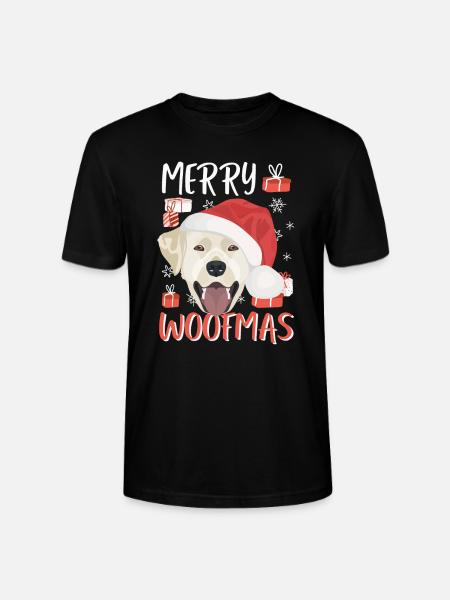 Labrador Merry Christmas - Stanley/Stella CRAFTER Unisex Organic T-Shirt - black