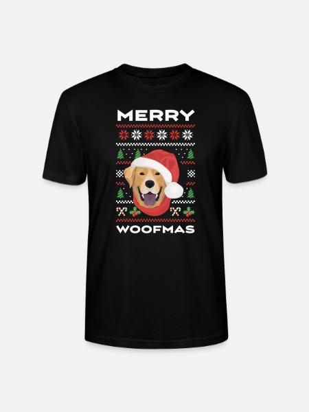 Labrador Merry Christmas - Stanley/Stella CRAFTER Unisex Organic T-Shirt - black