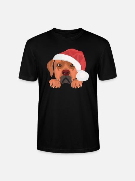 Rhodesian Ridgeback Merry Christmas - Stanley/Stella CRAFTER Unisex Organic T-Shirt - black
