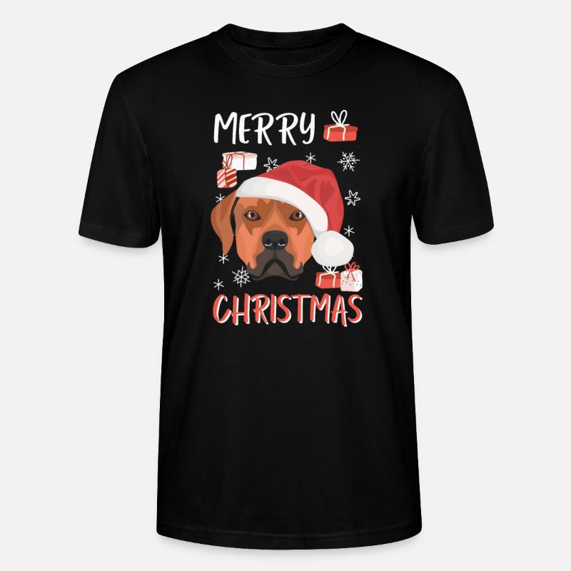 Rhodesian Ridgeback Joyeux Noël - T-shirt bio CRAFTER Stanley Stella Unisexe - noir
