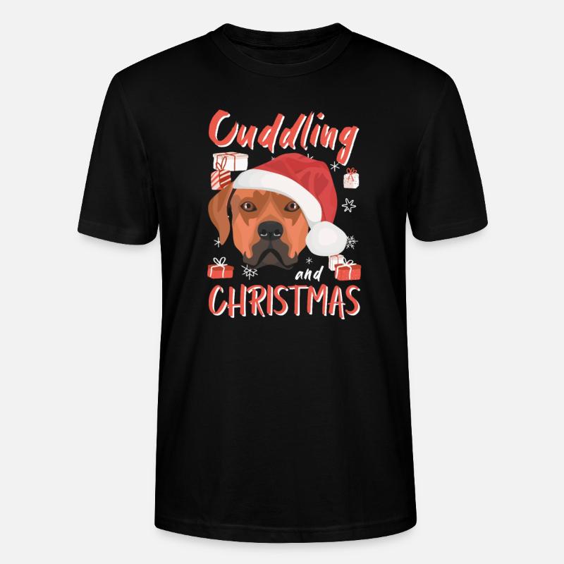 Rhodesian Ridgeback Joyeux Noël - T-shirt bio CRAFTER Stanley Stella Unisexe - noir