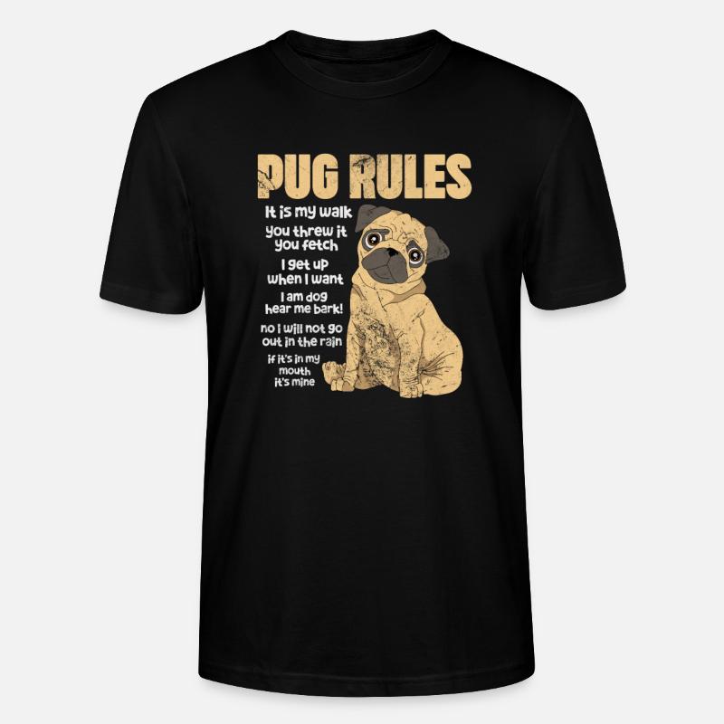 Mops - Stanley/Stella Unisex Bio-T-Shirt CRAFTER - Schwarz