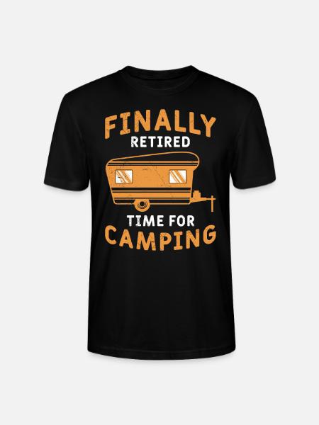 Pensioner caravan camping retirement - Stanley/Stella CRAFTER Unisex Organic T-Shirt - black