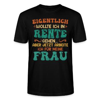 Ich wollte in Rente Männer Renteneintritt - Stanley/Stella Unisex Bio-T-Shirt CRAFTER - Schwarz - Vorne - Alina (178cm) & Michal (187cm)